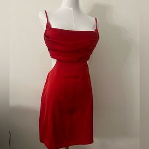 Red silk dress